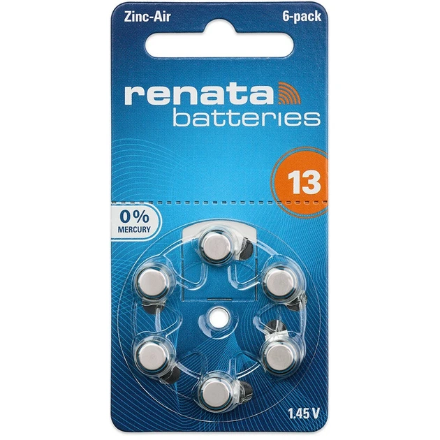 Батарейка слух. апарату Renata ZA13-06 Zinc Air PR48, DA13X, 3100vAh (аналог alk. AG5)