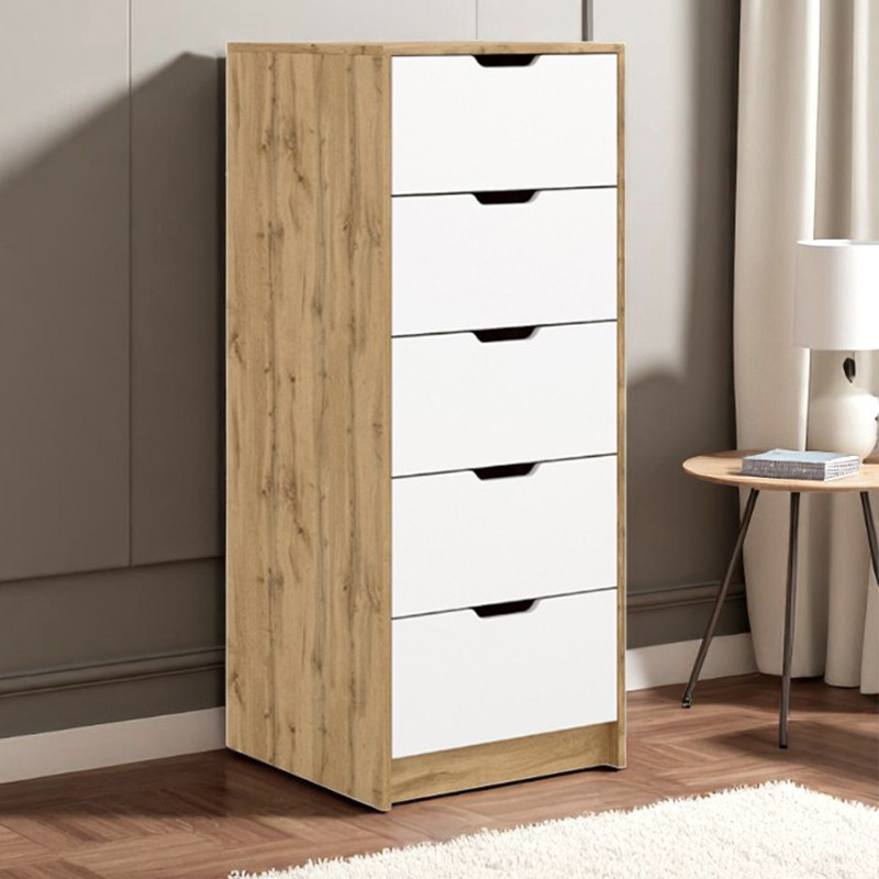 Комод 5 Teenager, високий комод на 5 шухляд Білий, фото 1