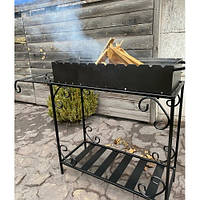 МАНГАЛ на дровниці 12 шампурів 4 мм. 32 кг, М12-4д