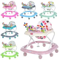 Детские ходунки для детей от 6 месяцев, с музыкальной развивающий игровой панелью M 3619