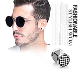 Cережка у формі штанги з малюнком шахова дошка кругла сережки-штанги із сталі, фото 2