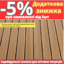 УЦІНКА. Покриття вінілове самоклеюче 3D рейки теплий бурштин 600*600*2,8мм (D) SW-00002965