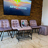 М'які стільці GARDA зі спинкою із рожевого велюру топ на металевому чорному каркасі, фото 4