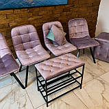 М'які стільці GARDA зі спинкою із рожевого велюру топ на металевому чорному каркасі, фото 6