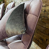 М'які стільці GARDA зі спинкою із рожевого велюру топ на металевому чорному каркасі, фото 3