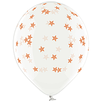 Латексна кулька BELBAL 12"(30 см) Зірки маленькі рожеве золото