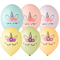 Латексна кулька BELBAL 12"(30 см) Єдиноріг Голова з закритими очима