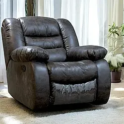 Крісло-реклайнер з механічним регулюванням положення ОНТАРІО м'яке комфортне крісло