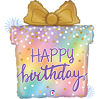 Фольгована кулька Grabo 23"(46х51 см) Подарунок "Happy Birthday"