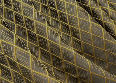 Шторна тканина жакард, колекція "RUBI". Колір темно-сірий з золотистим. Код 1757ш