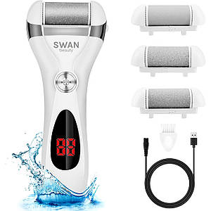 Електрична пемза акумуляторна роликова пилка для педикюру професійна пемза для п'ят Swan Beauty