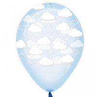 Латексна кулька BELBAL 12" (30 см) Хмаринки на льодянику блакитному