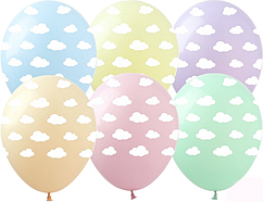Латексна кулька Show 12"(30 см) Хмаринки на макарун