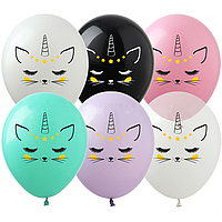 Латексна кулька Show 12"(30 см) Кіт-єдиноріг