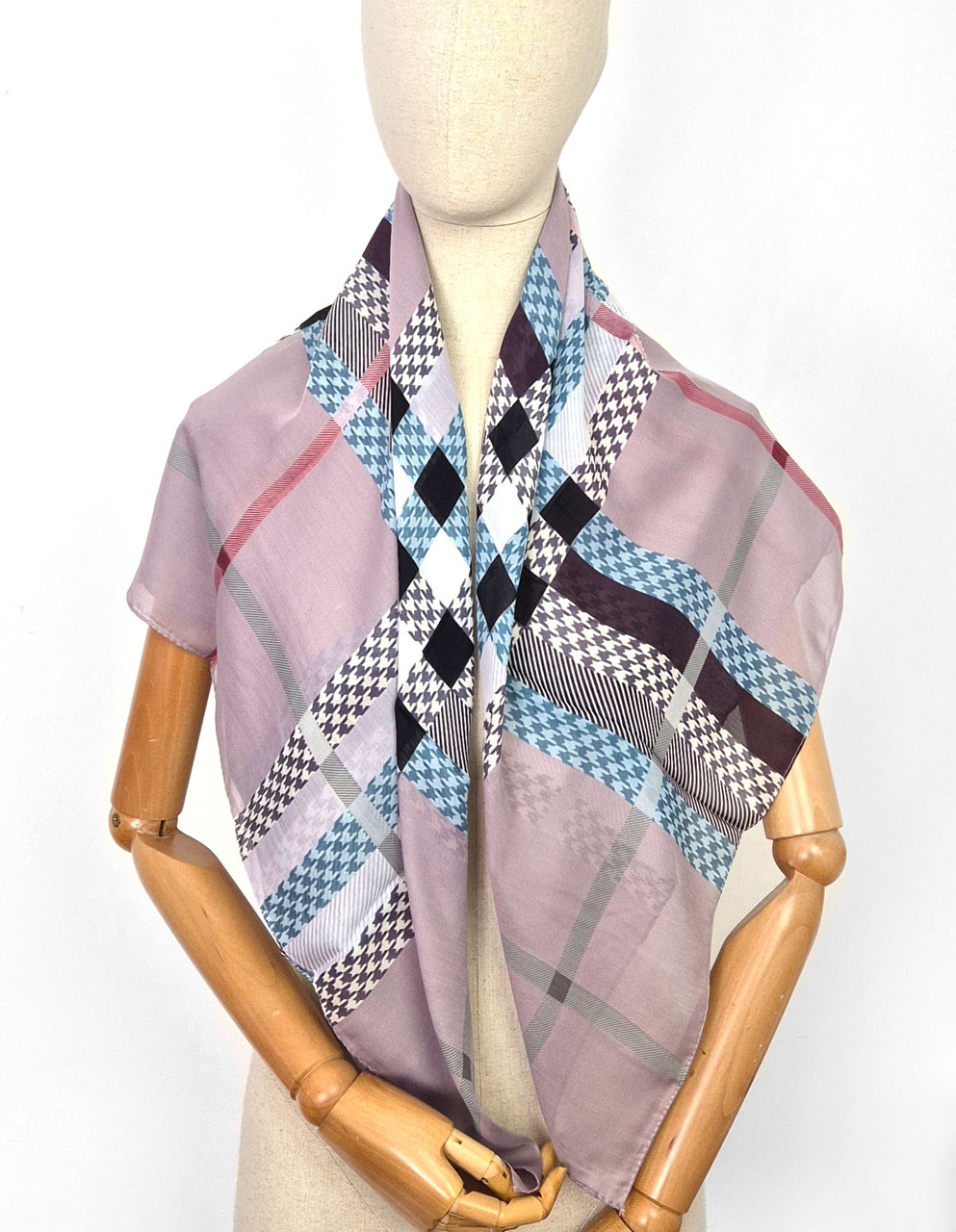 Хустка батистова легка Пауліна  клітинка, фото 1