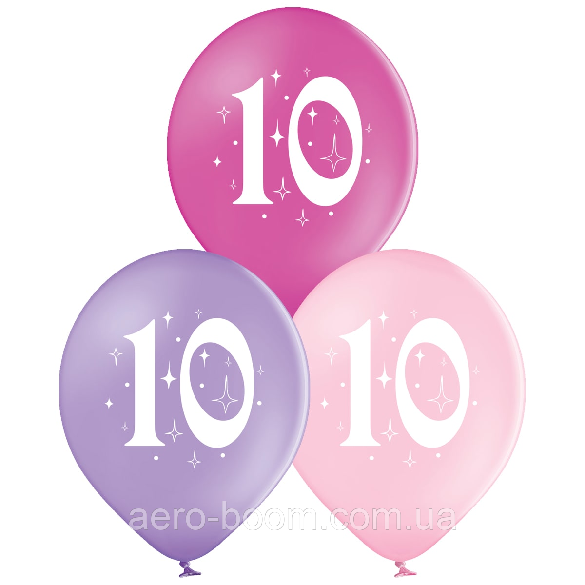 Латексна кулька BELBAL 12"(30 см) Цифра 10 (дівчинка), фото 1