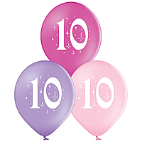 Латексна кулька BELBAL 12"(30 см) Цифра 10 (дівчинка)