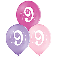Латексна кулька BELBAL 12"(30 см) Цифра 9 (дівчинка)