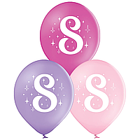 Латексна кулька BELBAL 12"(30 см) Цифра 8 (дівчинка)