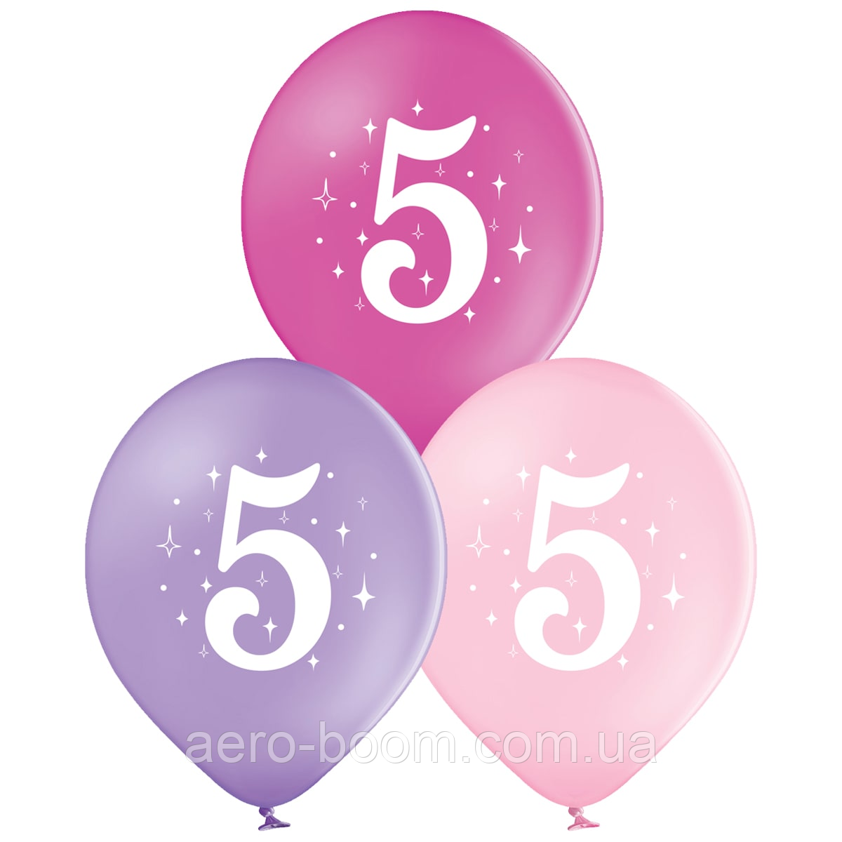 Латексна кулька BELBAL 12"(30 см) Цифра 5 (дівчинка), фото 1