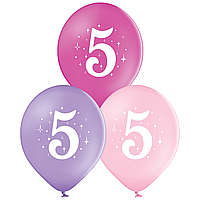 Латексна кулька BELBAL 12"(30 см) Цифра 5 (дівчинка)