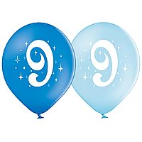 Латексна кулька BELBAL 12"(30 см) Цифра 9 (хлопчик)