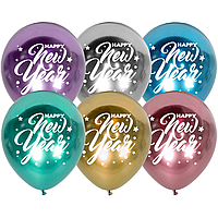 Латексна кулька ArtShow 12"(30 см) Happy New Year Mirror (хром)