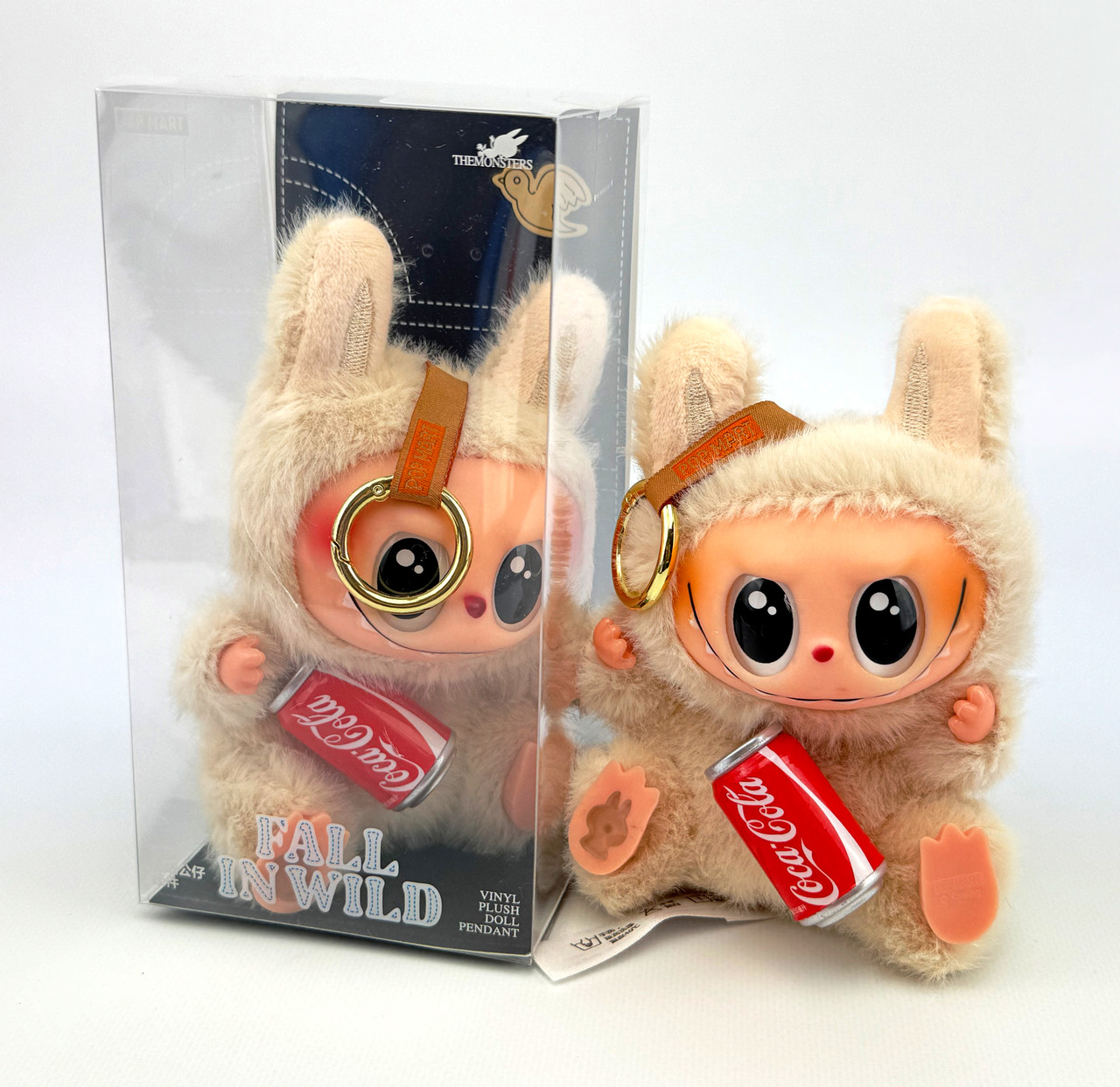 М'яка Іграшка Брелок Лабубу з Кока-Колою Білий 16 см – POP MART The Monsters Оригінал LABUBU Coca-Cola, фото 1