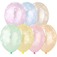 Латексна кулька BELBAL 12"(30 см) Сніжинки (Холодне серце)