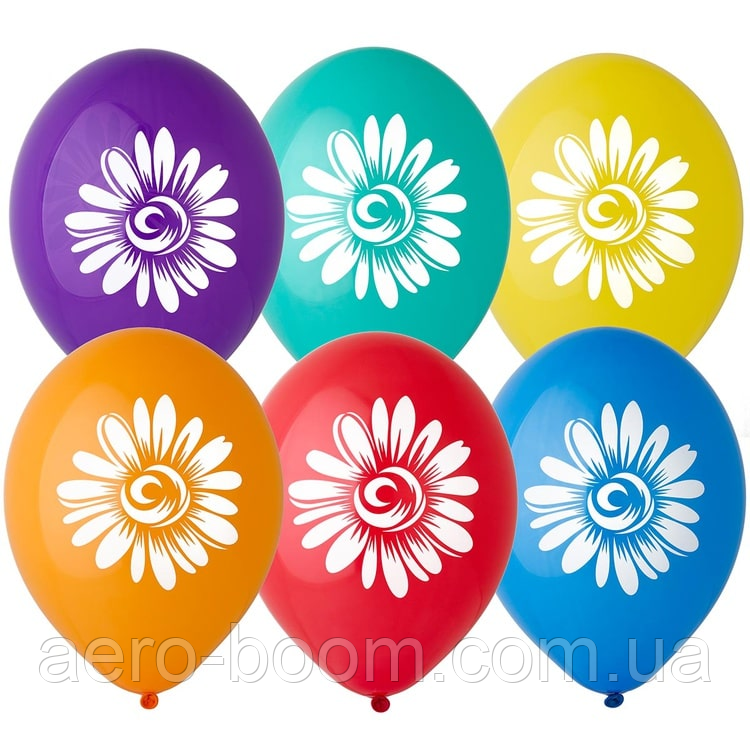 Латексна кулька BELBAL 12"(30 см) Квітка ромашка, фото 1