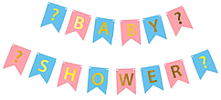 Гірлянда паперова "Baby shower" гендерна на визначення статі дитини
