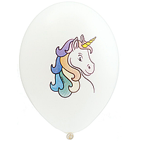 Латексна кулька BELBAL 12"(30 см) Єдиноріг веселковий