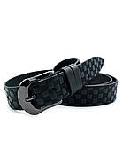 Жіночий шкіряний ремінь 3,3 х 100-120 см Weatro Чорний, фото 3