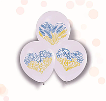 Латексна кулька Balonevi 12"(30 см) Патріотичні серця