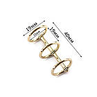 Металеві потрійні кільця для блокнота 2шт Золото 40мм*15мм KMX079, фото 3