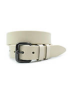 Жіночий шкіряний ремінь 3,3 х 100-120 см Weatro Молочний, фото 2