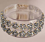 Сірий квітковий браслет ручної роботи, фото 2