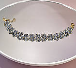 Сірий квітковий браслет ручної роботи, фото 3