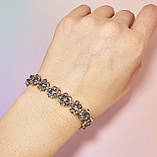 Сірий квітковий браслет ручної роботи, фото 4