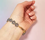 Сірий квітковий браслет ручної роботи, фото 6