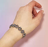 Сірий квітковий браслет ручної роботи, фото 7
