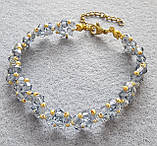 Сірий квітковий браслет ручної роботи, фото 8