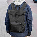 Рюкзак ROLLTOP Neptun Black — чоловічий рюкзак тканинний 18-23 л, чорний, фото 4