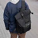 Рюкзак ROLLTOP Neptun Black — чоловічий рюкзак тканинний 18-23 л, чорний, фото 3