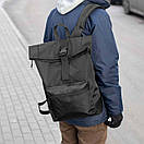 Рюкзак ROLLTOP Neptun Black — чоловічий рюкзак тканинний 18-23 л, чорний, фото 5