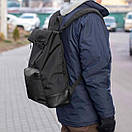 Рюкзак ROLLTOP Neptun Black — чоловічий рюкзак тканинний 18-23 л, чорний, фото 6