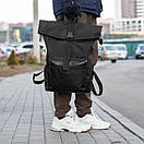 Рюкзак ROLLTOP Neptun Black — чоловічий рюкзак тканинний 18-23 л, чорний, фото 9