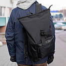 Рюкзак ROLLTOP Neptun Black — чоловічий рюкзак тканинний 18-23 л, чорний, фото 8