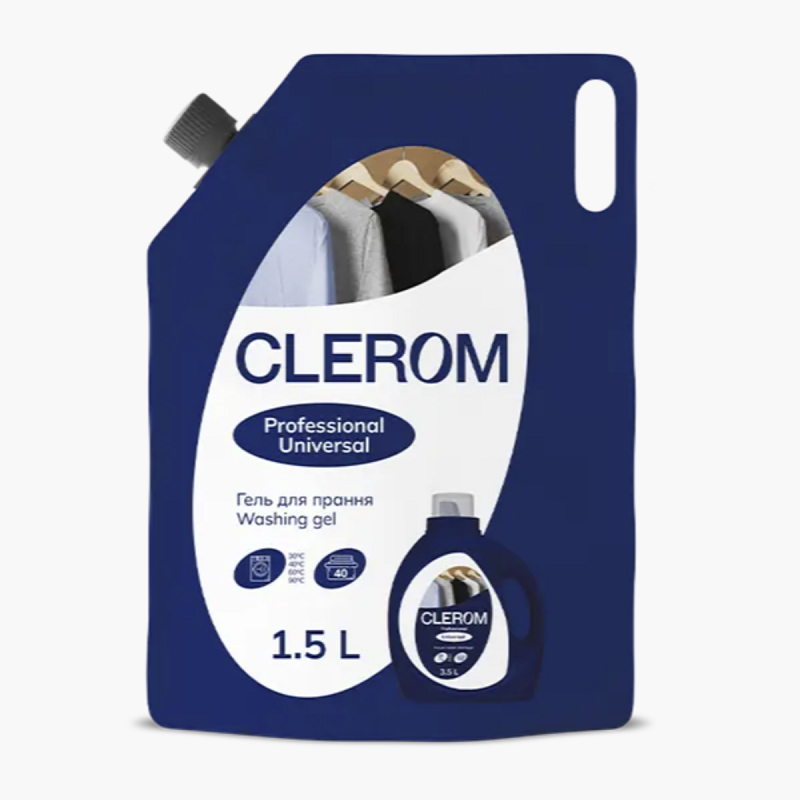 Гель для стирки ТМ "Clerom" Professional “Universal”, 1,5 л дойпак., фото 1