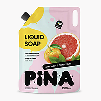 Рідке мило ТМ "PINA" Mandarin and grapefruit 1500 мл дой-пак